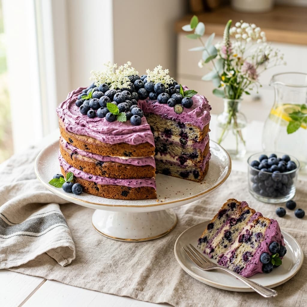 Blueberry Cream Cake