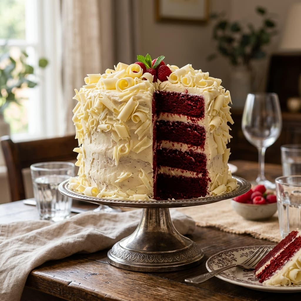Red Velvet With White Chocolate Cake